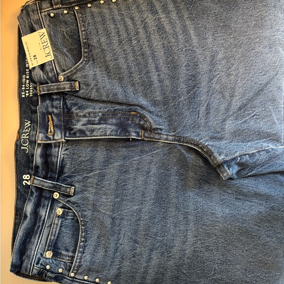 J. Crew studded lower rise wide leg Jean. Effie Jane wash. Size 28 - Picture 6 of 8